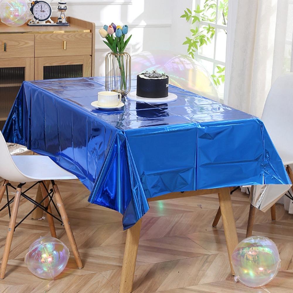 5PCS Colorful Aluminum Film Tablecloth Waterproof Plastic Tablecloth  Holiday Celebration