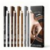 Wooden Double-Ended Eyebrow Pencil 4 Colors Waterproof Smudge Proof Eyeliner Pen Matte Long Lasting Chromogenic Makeup Pen