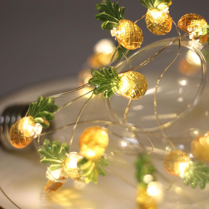 LED Fruit String Lights with Pineapple Pendants - USB Copper Wire for Kids' Decor and Gifts