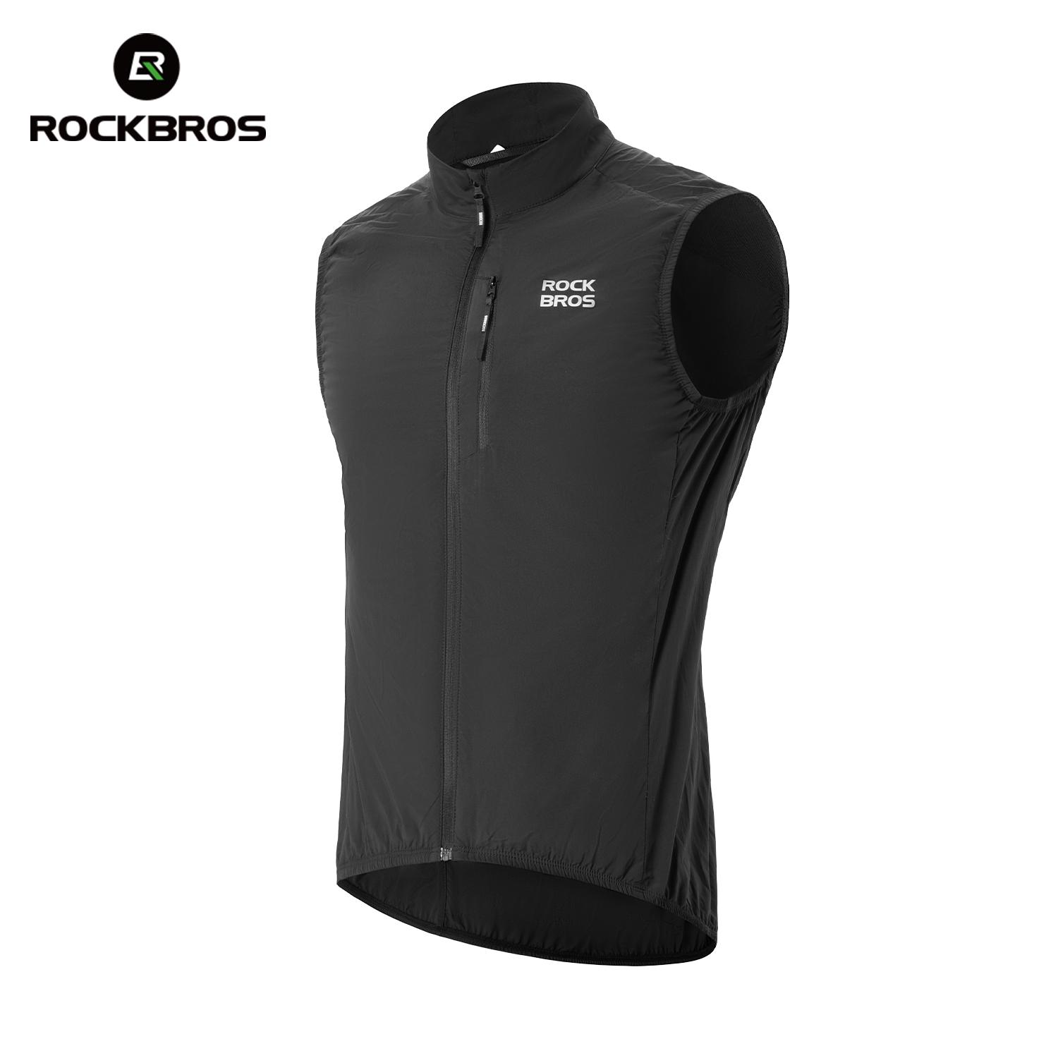 ROCKBROS Warm Thermal Vest Lightweight Sports Thermal Cycling Vest Windproof Reflective Sleeveless Vest Jackets EUR M