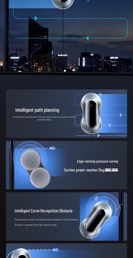 2026 Double-Sided Automatic Window Cleaning Robot and Sprayer