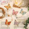 Tassel Chain Metal Butterfly Bookmark Hollow Flower Flower Painting Bookmark  For Book Lovers