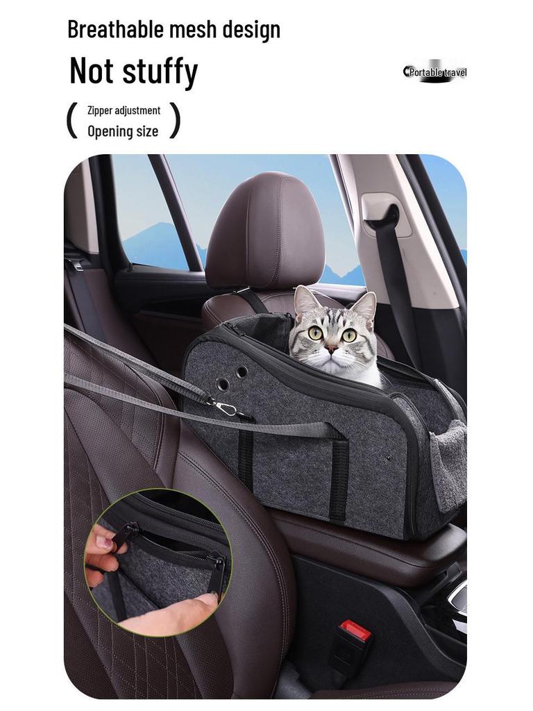 Car Dog Seat for Small Puppies - In-Car Center Console Pet Seat