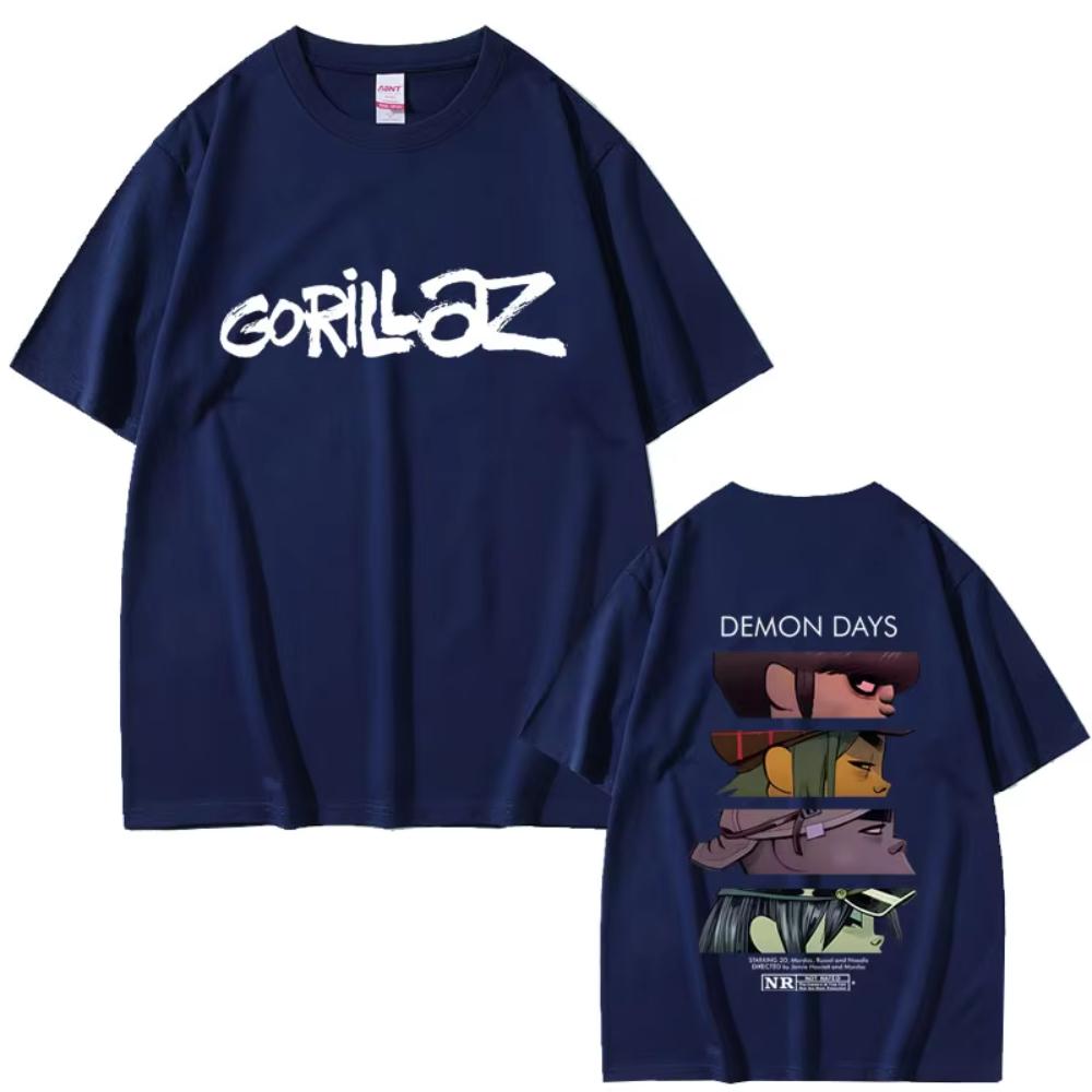

Rock Band Gorillaz Demon Days Eyes Print T-shirts Men Women Hip Hop Fashion Oversized Streetwear Male Casual Soft Cotton T Shirt 2XL
