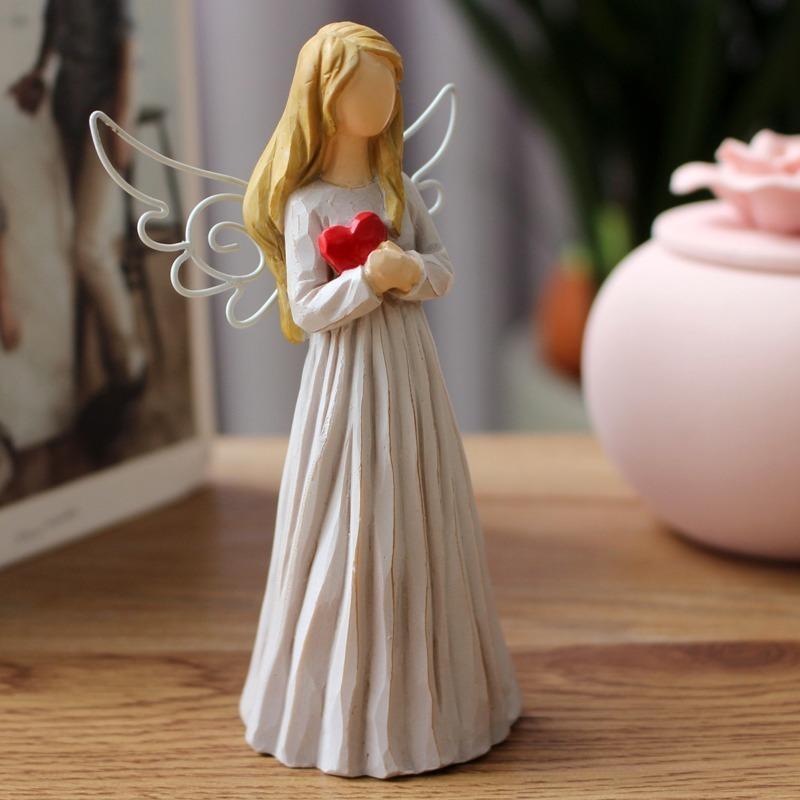 European Love Angel Ornaments Home Accessories Housewarming Birthday Gift Idea Girls Top Entrance Tabletop Living Room TV Cabinet