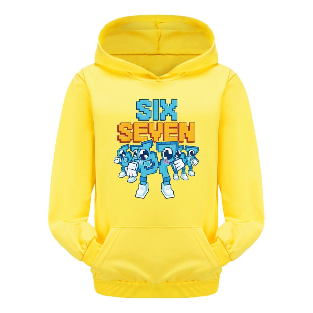 5195 Dětské chlapecké dívčí mikiny s dlouhým rukávem a potiskem Steal a Brainrot 67 Six Seven