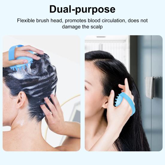1/4Pcs Wash Brush Long Handle Removable Design Scrubbing Brush Anti-Slip Elastic Band Hair Cleaning Helper