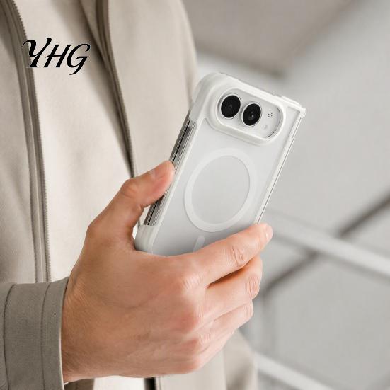 Magnetic Phone Case for iPhone-Duo, Shockproof Folding Cellphone Hard PC Cover Protective Cover, Professional Mobile Shell, Accessories Waterproof