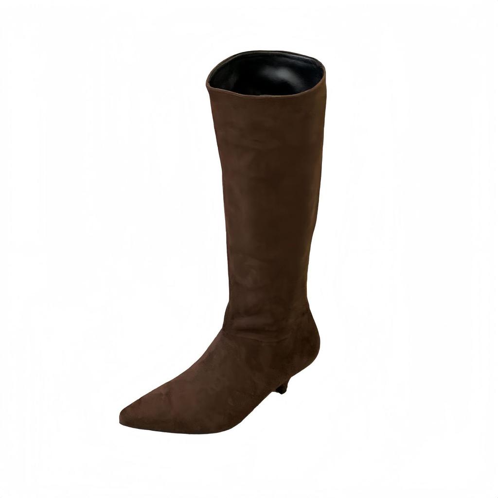 666-5~ French Pointed But Knee Boots Women's Boots New Tall Stacking Boots In Autumn and Winter 2025