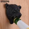 1PC Retro Iron Bear Head Shaped Bottle Opener Home Decorative Handicraft Can Be Installed On The Wall