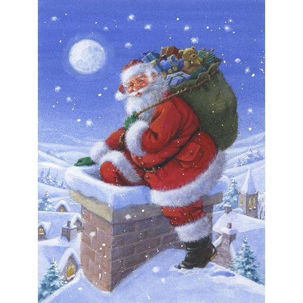 DIY Diamantový obraz Santa Claus Diamantové vyšívání Vánoce Zimní Krajina Křížkové vyšívání drahokamu Souprava mozaiky Vánoční dárek