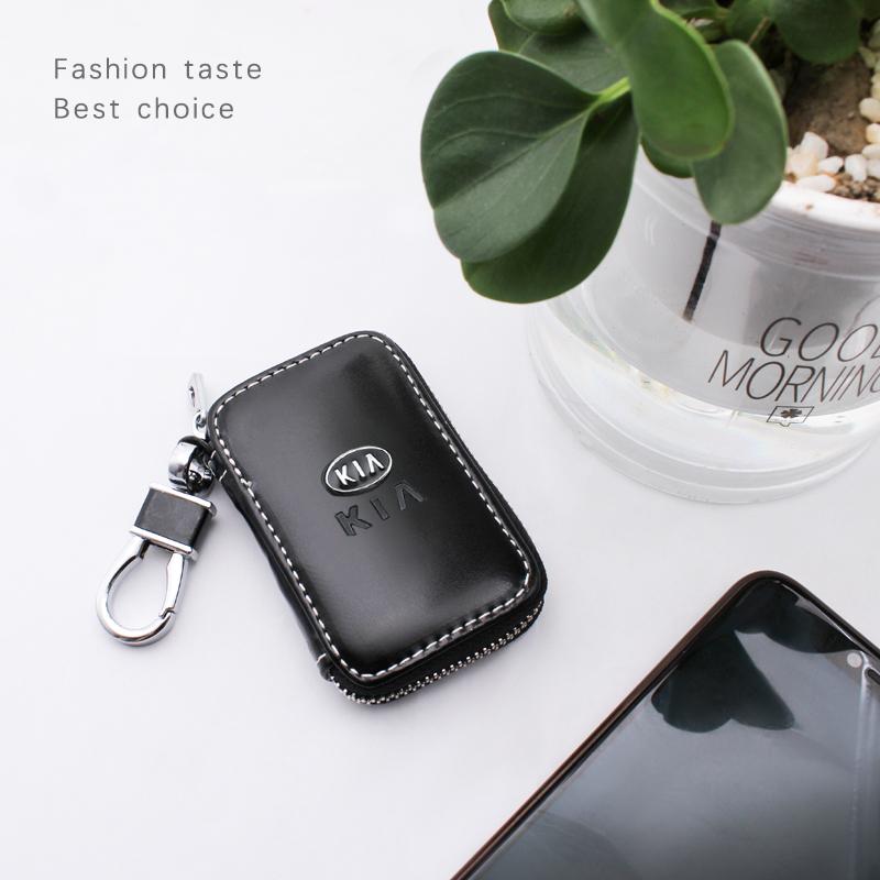 2026 Hot Car Sticker Leather Key Wallet Car Key Bag Multi Function Key Case Accessories For Kia Sportage Ceed Picanto Rio ProCee