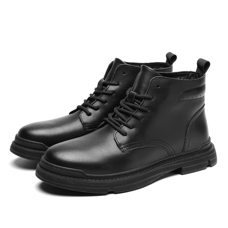 Autumn and Winter 2025 New Martin Boots Men's High-top British Style Retro Leather Large-size Men's Shoes Tooling Boots Medium-top Leather Boots