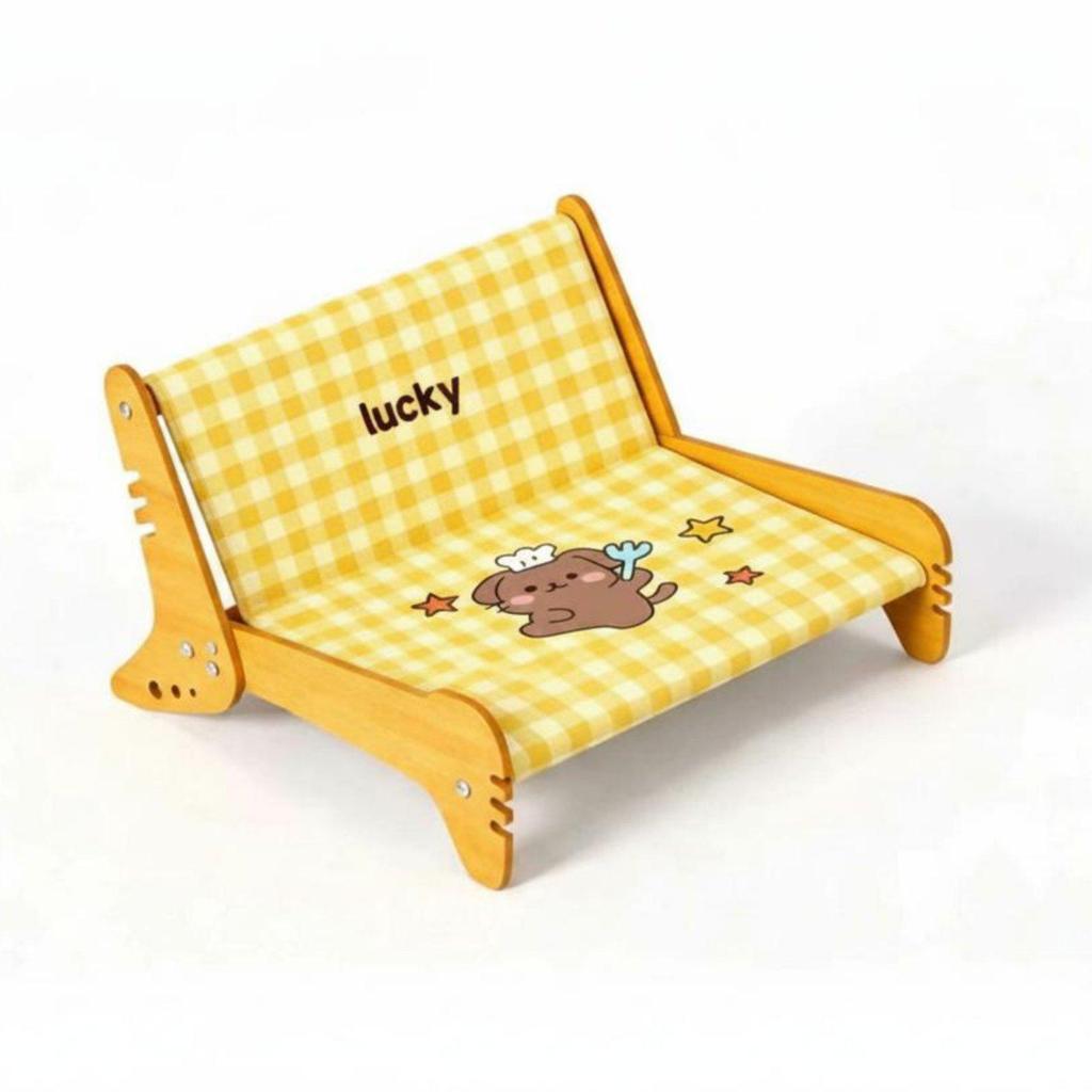 Cat Scratching Sofa Wooden Lounge Chair Jute Scratcher Pet Furniture for