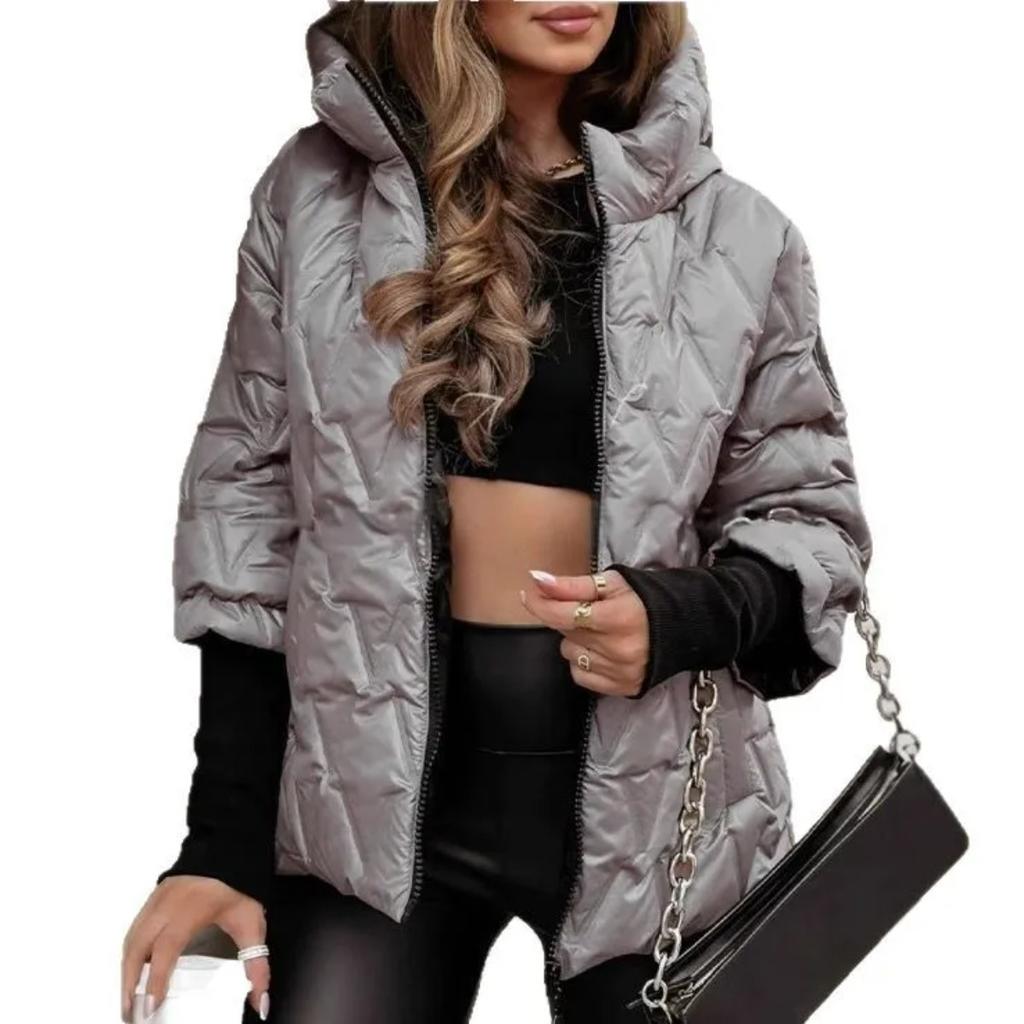 Oversized Hooded Jacket for Women with Pockets and Zipper Long Sleeve Loose Coat Street Fashion Outerwear