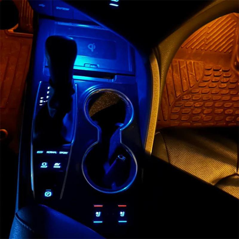 Scatola portaoggetti per tazza d'acqua per auto 12V Lampada con luce ambientale Adatta per Toyota Camry 2018 Blu Ghiaccio