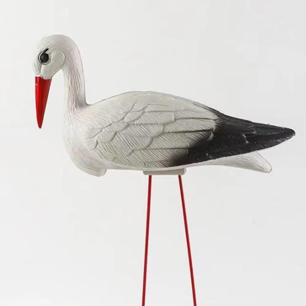 White Crane Crane Statue Detachable Wire Feet Bird Ornament  Outdoor Yard Decoration