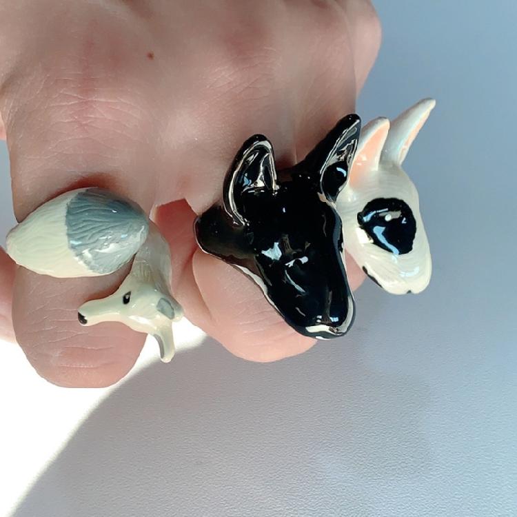 Einzigartiger Emaille-Tropfenring Verspieltes Elefanten-Ferkel-Design Goldfarbener Schmuck Metallische Textur für Modebegeisterte