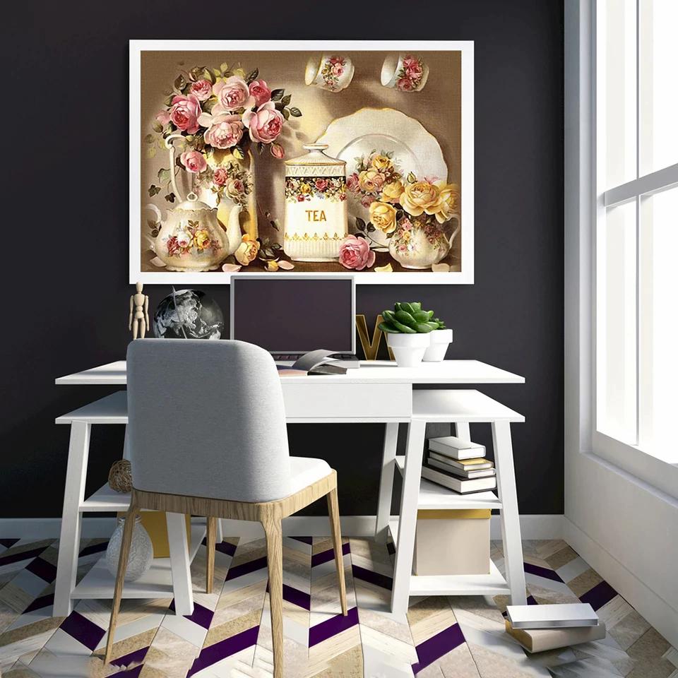 5D Diamond Painting Flower Vase Full Round Square Home Decoration Gift DIY Art Mosaic Pattern Rhinestone Embroidery Cross Stitch Kit