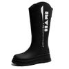 Low-heeled fashion long rain boots women's non-slip high-tube water shoes kitchen pvc women's rain shoes high-top women's soft rubber shoes