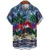 Multicolored Coconut Tree Printing Shirt Summer Hawaiian Beach Vacation Clothing Men's Fashion Street Style Shirt Daily Men's and Women's Shirt