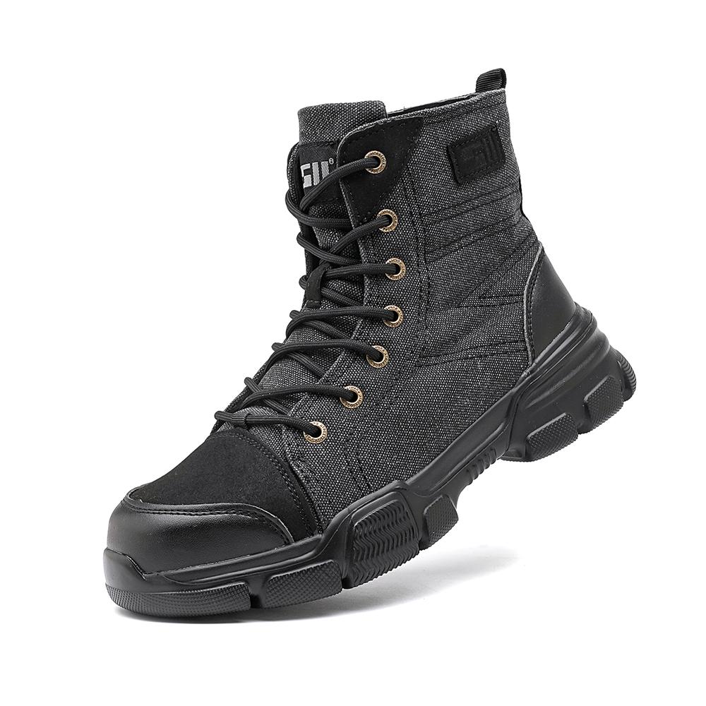 

Men Steel Toe Work Boots Anti-Smash Anti-Puncture Safety Shoes Non-slip High Top Shoes All-Season Casual Hiking Footwear 41