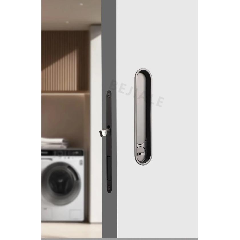 Pocket Door Wooden Sliding Door Lock Sliding Door Lock With Side Handle Balcony Kitchen Bathroom Invisible Door Hook Lock