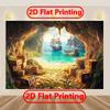 2D Piratenschiff Schatz Kulisse Abenteuer Fotografie Hintergrund Banner
