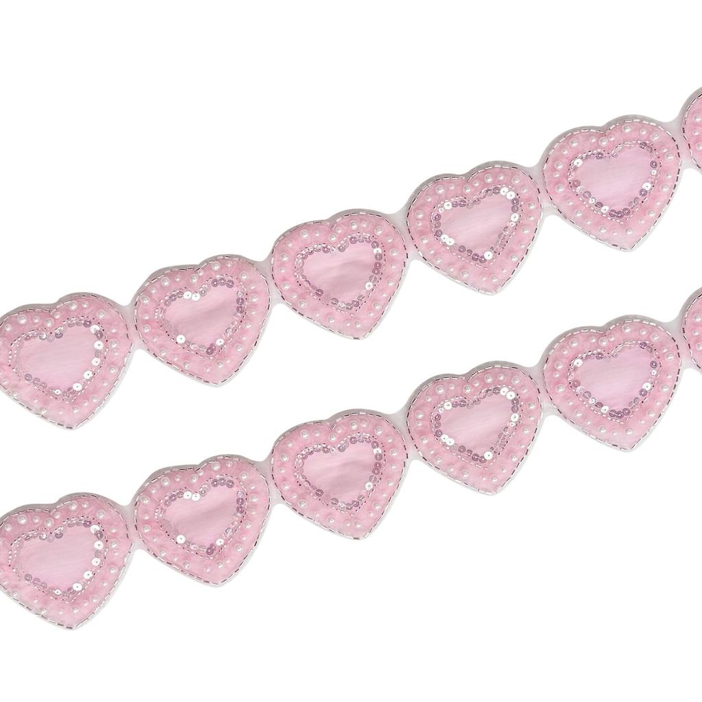 Exquisite Herzperlen-Spitze Pailletten-Spitze Kleidung Lolita-Kleid Tasche Haarschmuck Dekorative Spitzen-Accessoires