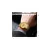 Nibosi Classic Men's Watch Gold Stainless Steel Analog Waterproof Casual with Date Display Metal Band