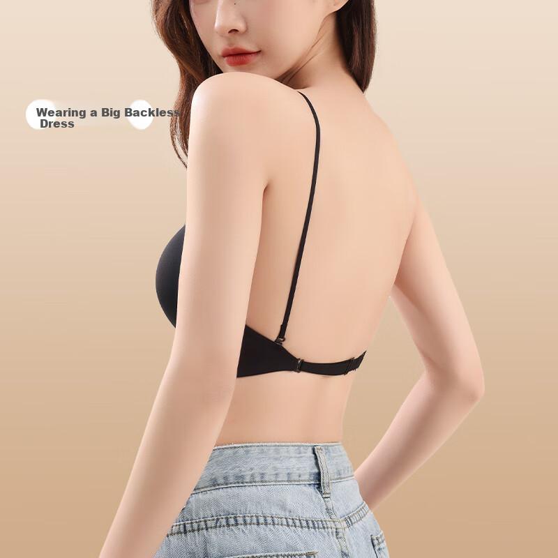 Ordifen Backless Bra Vest, One-Piece Outer Wear, Invisible Seamless Foundation Liquid Bra, Women's Summer Thin Style, Halter Neck, Backless Strap