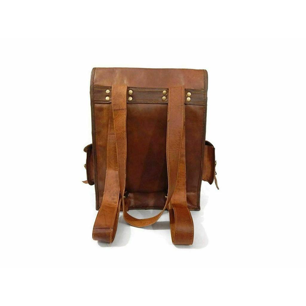 Laptop-Rucksack Leder Rucksack Messenger Bag Herren echte Satchel Vintage
