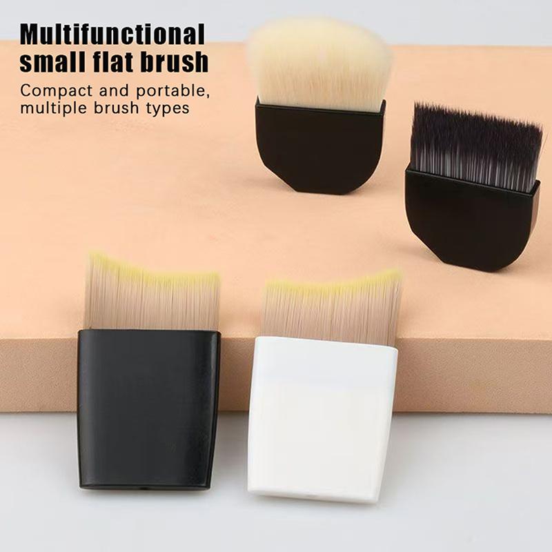 1 Pcs Ultra-Thin One-Line Foundation Brush Crescent-Shaped Mask Brush Short Handle Fluffy Soft Bristle Professional Beauty Tool