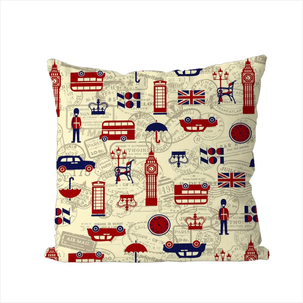 LOVE England Printed Pillow Case For Car Sofa Decorative Home Doublesided Print Plush Square Throw Pillow Cushion Cover