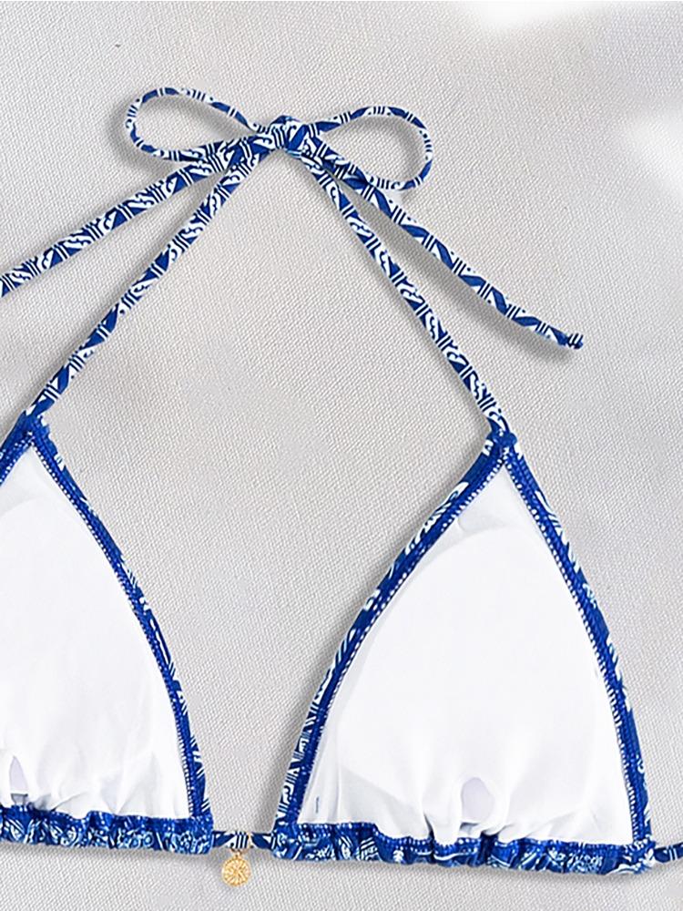 Printed Tie Side Sexy Two Piece Bikini Swimsuit Elegant Fashion For Beach Vacation