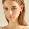ELLE Jewelry 14K Luxury Round Cubic One-Touch Earrings (Gold Pin) ELGPEE401