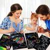 JUNQIU Scratch Art for Kids, Rainbow Scratch Paper Art Set - Dinosaurs, Arts and Crafts for Girls Boys Ages 4-8, Activity & Christmas Crafts,
