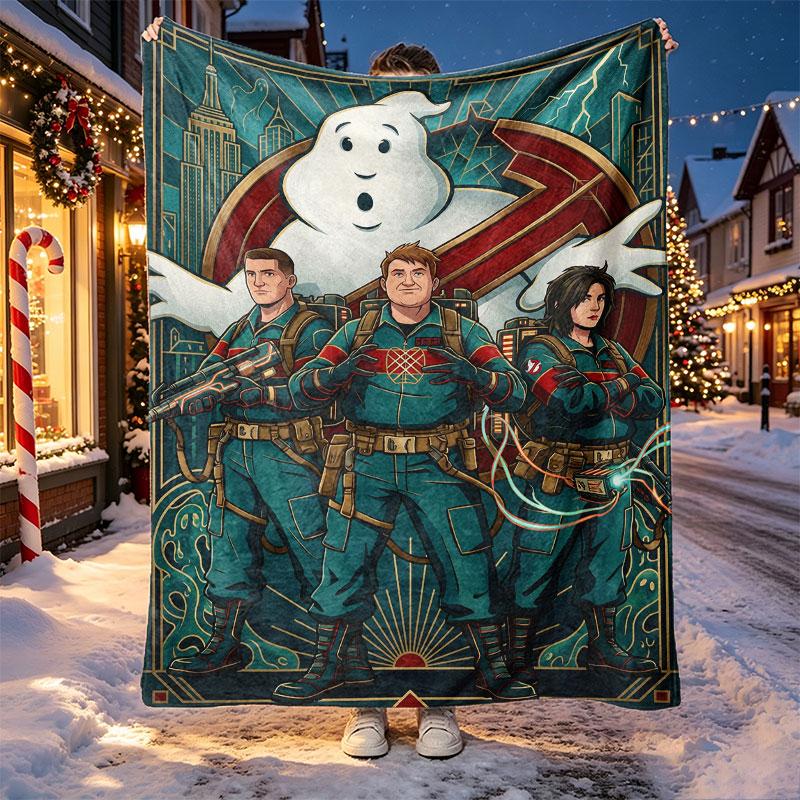 Ghostbusters Pattern Blanket for Home Decoration, Bed, Sofa, Car Travel, Camping, Suitable for All Seasons, Birthday Christmas Gift