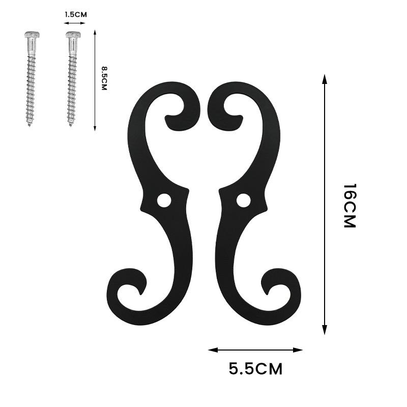 2025+2PC Galvanized Iron Cast Iron Shutter Fasteners - Decorative S-Shape Shutter Dogs Hardware - Rust- External Shutter Tieback