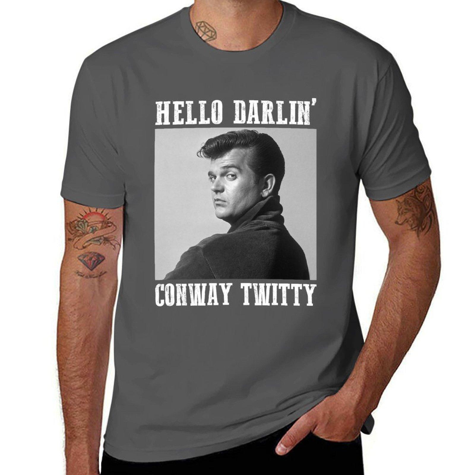

Conway Twitty Hello Darlin Country Legend FanArt T-Shirt anime tshirt cotton t shirt man cotton t shirts man 100% T-Shirt 4XL