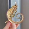Creative Lizard Chameleon Rhinestone Brooches For Women Men Clothes Suit Animal Brooch Pin Jewelry Accessories Ornaments Gifts