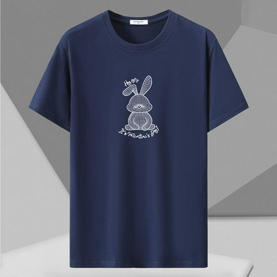 

Korean Style Men s Loose Fit Short-Sleeve Round Neck T-shirt, Trendy Plus Size 2XL