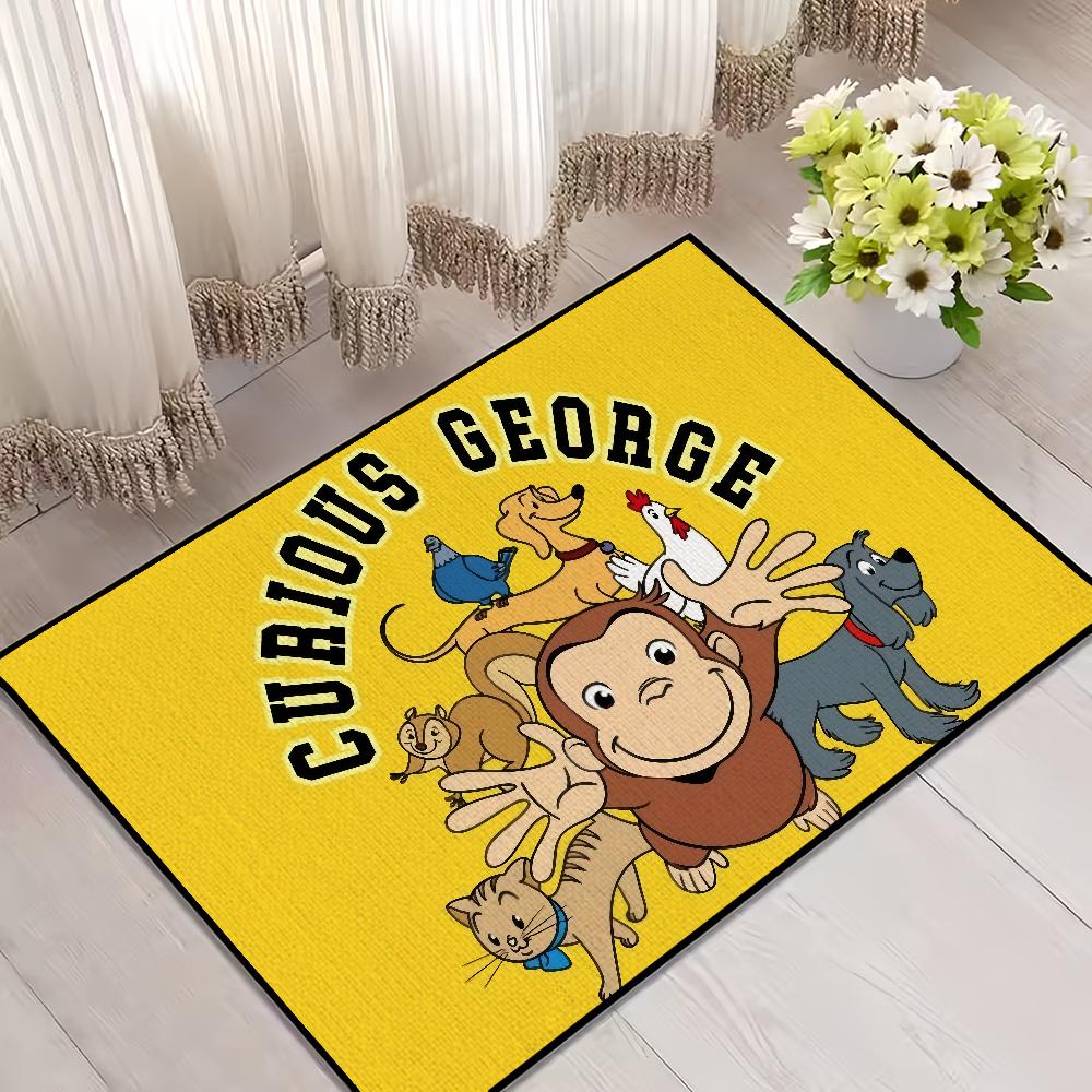 cartoon funny art monkey C-Curious G-George small carpet Rug Home Decor Bedroom Mat Hallway Balcony Entrance Doormat Decoration