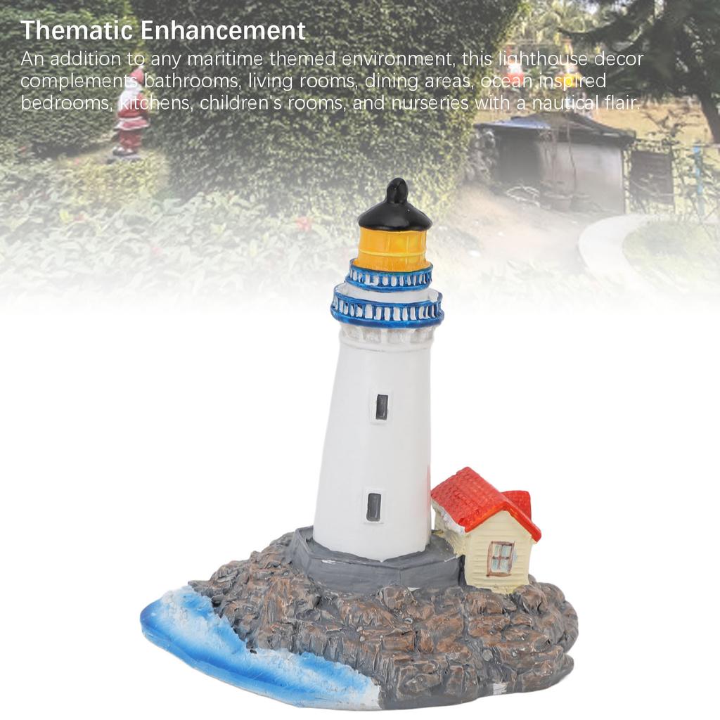 Lighthouse Ornament Resin Decorative Lighthouse Figurine Tabletop Decor for Shelves Mantels Cabinets Nightstands