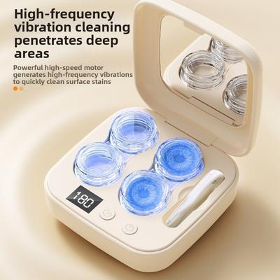 High-frequency Vibration Contact Lens Cleaner USB Rechargeable Ultrasonic Lens Cleaner  Travel Use