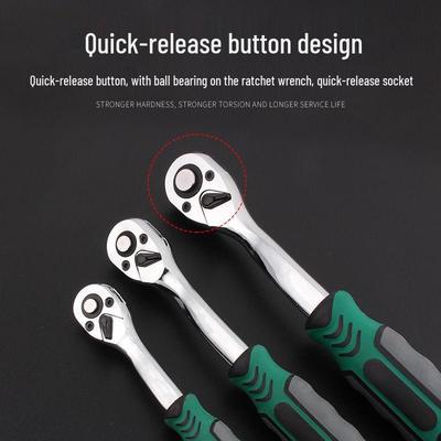 Portable Industrial-Grade Chrome-Molybdenum Steel Ratchet Wrench Set - Large, Medium & Small, 72-Tooth
