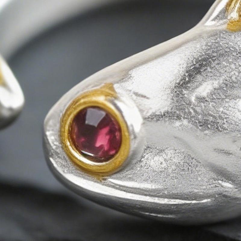 Openable Goldfish Jewelry Ring Double Color Design Lightweight Alloy Craft Perfect For Gift Exchange