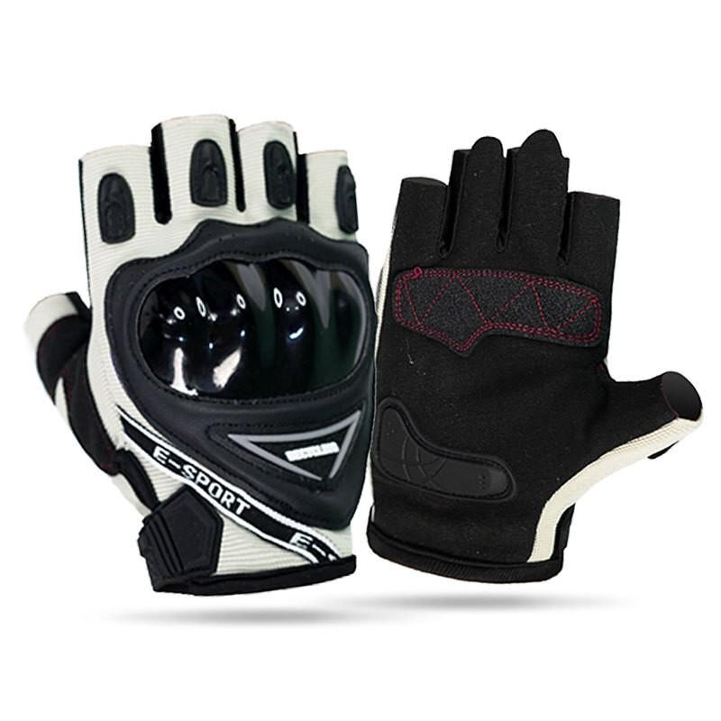 Mens Half-Finger Motorcycle Riding Gloves With Anti-Slip Palm Abrasion-Resistant Outdoor Off-Road Protection Gear