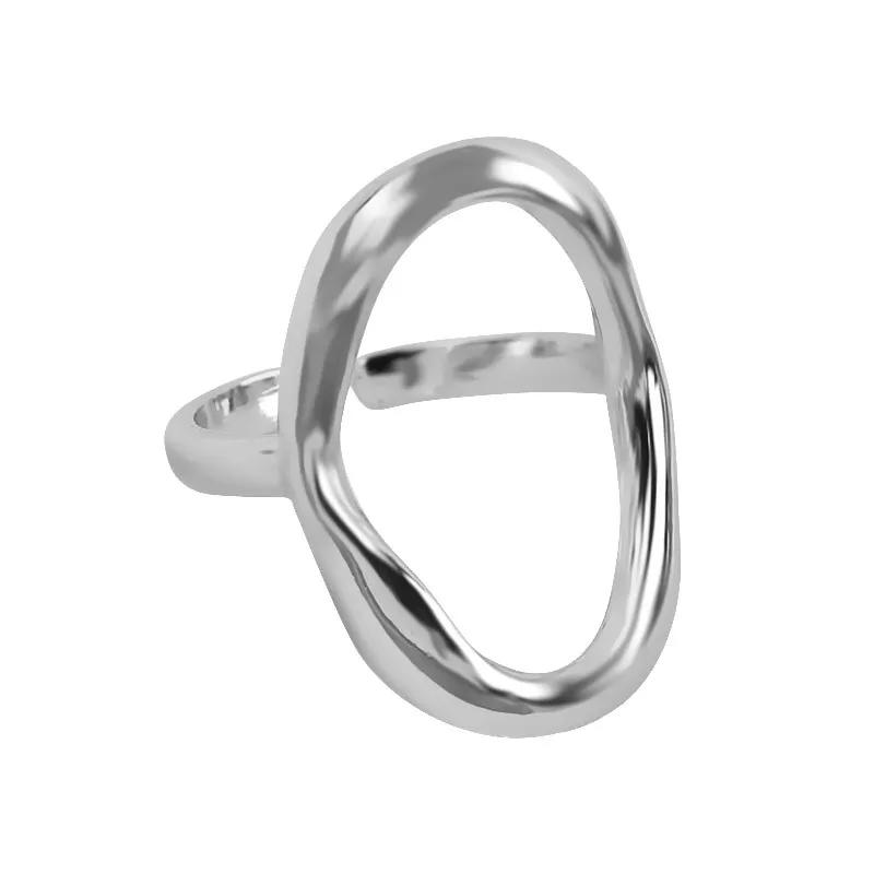 

CIAXY Silver Color Geometric Hollow Adjustable Rings for Women Couple Irregular Open Ring Simple Party Jewelry Gifts resizable