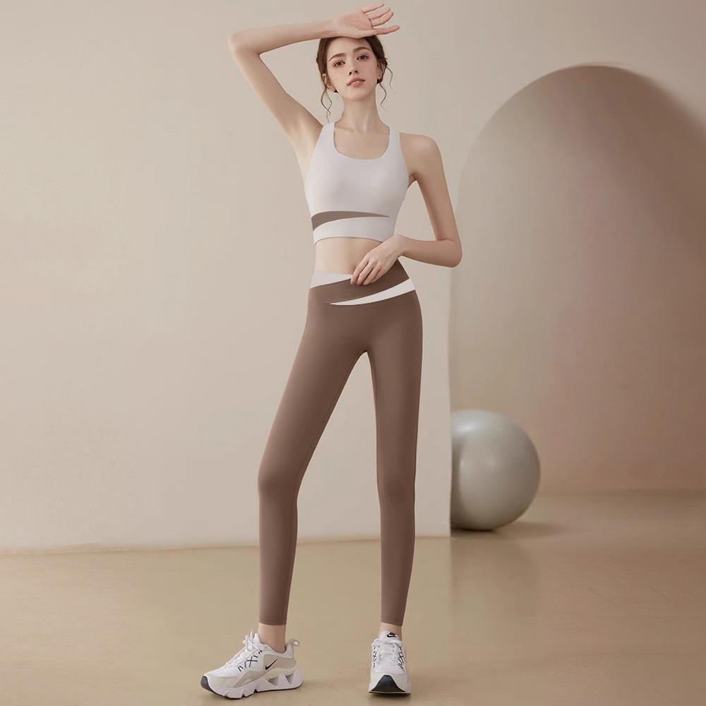 Sports underwear women's high-intensity fitness running shock-proof yoga suit set, beautiful vest bra gathering and anti-sagging